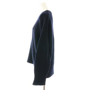GALERIE VIE ファインウール クルーネックプルオーバー ニット セーター 長袖 S 紺 ネイビー 23-02-85-02302