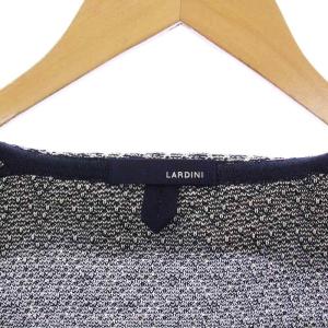 LARDINI ブート二エール コットンミラノリブソリッドニット テーラードジャケット 2B M ネイビー ホワイト