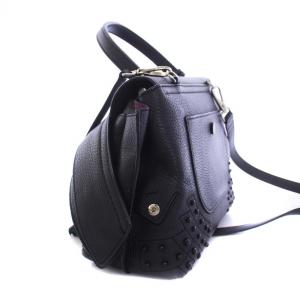 TOD'S ウェーブ 2WAY バッグ チャーム付き ブラック