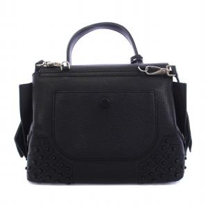 TOD'S ウェーブ 2WAY バッグ チャーム付き ブラック