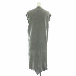 INSCRIRE 22SS 14G 2WAYカーディガン ベスト ジレ ロング Vネック フレンチスリーブ ニット F グレー