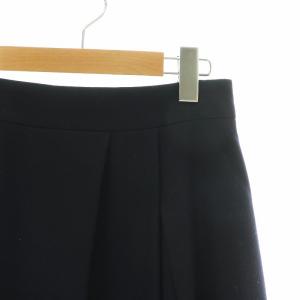 23区 ウールサキソニーストレッチフレアスカート ロング ミモレ タック 38 M 紺 ネイビー SKWOYW0412