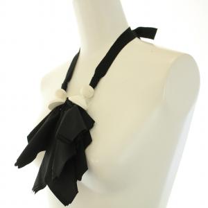 ENFOLD ネックレス リボン 装飾 黒 ブラック 白 ホワイト