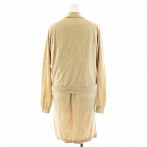 Emilio Pucci セットアップ 2点セット ニットワンピース 長袖 ひざ丈 ニットジャケット シルク 絹 XS ベージュ ピンク