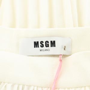MSGM プリーツスカート ミモレ ロング アシンメトリー 38 S 白 ホワイト