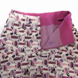 ANAYI フレアスカート ミモレ ロング 総柄 白 ホワイト 紫 パープル