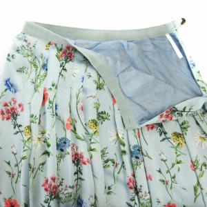 ANAYI フレアスカート ミモレ ロング 花柄 38 M ライトブルー
