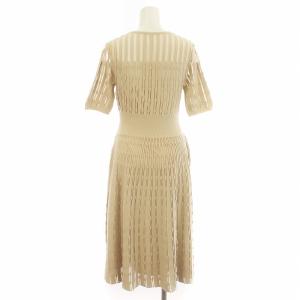 FRAY I.D フレアワンピース ロング ミモレ シアー シースルー 半袖 F ベージュ /KL