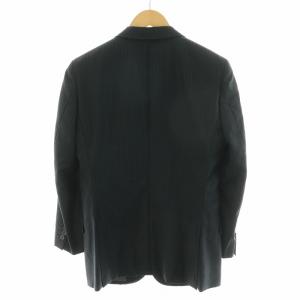 BURBERRY LONDON セットアップ 2点セット 上下 シングルスーツ ストライプ テーラードジャケット スラックスパンツ ストレート 黒 ブラック