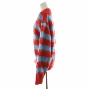 JOURNAL STANDARD 23AW ヘアリーボーダープルオーバー ニット セーター 長袖 クルーネック F 赤 レッド 青 ブルー 23080400701030