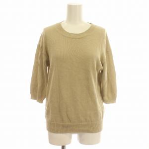 22SS リネン混 サマーニット 半袖 ニット カットソー F ベージュ /G