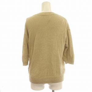 L'Appartement 22SS リネン混 サマーニット 半袖 ニット カットソー F ベージュ /G