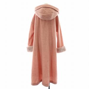 franche lippée おじょうさまコート ロング シングル フード フェイクファー ボア M ピンク 3195070