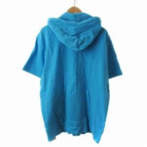 BURBERRY BLACK LABEL ジップアップパーカー ロゴ刺繍 水色 ライトブルー 3 L