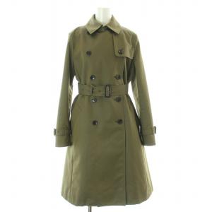 トレンチコート アウター ロング丈 ベルト ライナー付き チェック柄 9AR M カーキ 51-51-9301