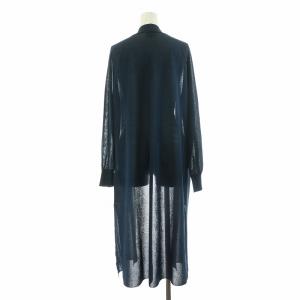 LANVIN コレクション COLLECTION ラップカーディガン ニット ロング 薄手 ショールカラー サイドスリット 長袖 38 M