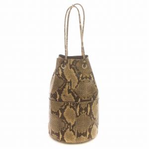 marco masi 巾着 ショルダーバッグ パイソン柄 エコレザー 茶 ベージュ