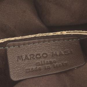 marco masi 巾着 ショルダーバッグ パイソン柄 エコレザー 茶 ベージュ