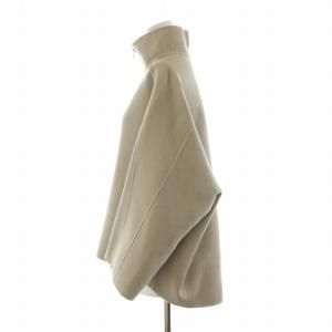 ANAYI カルゼリバーハーフスタンドケープ ジャケット フィッシュテール ハイネック 36 S ベージュ