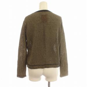 Pal'las Palace カーディガン ニット ストライプ スタンドカラー 0 S ベージュ 黒