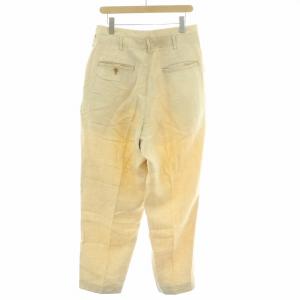Yohji Yamamoto POUR HOMME テーパードパンツ スラックス タック ジップフライ 麻 リネン M ベージュ /BB