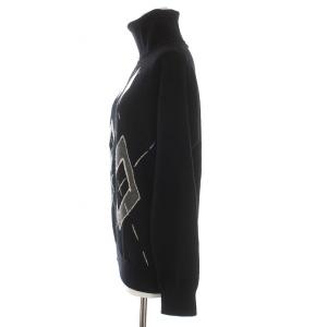 BALLANTYNE セーター ニット タートルネック 総柄 長袖 カシミヤ 38 M 黒 ブラック