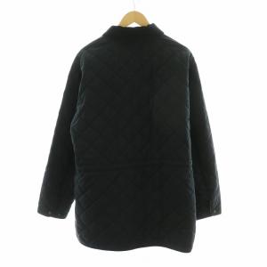 キルトバルーンブルゾン ジャケット アウター 襟コーデュロイ XL 黒  