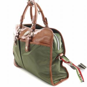 Orobianco 2WAY ブリーフケース ビジネスバッグ 書類カバン ハンド ショルダー ナイロン レザー 切替 カーキ