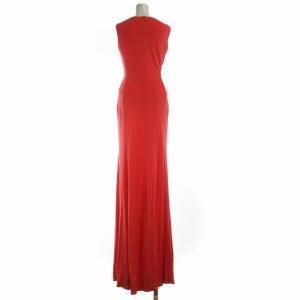 ISSA LONDON ワンピース ドレス ロング ノースリーブ 絹 シルク カシュクールネック UK6 S 赤 レッド