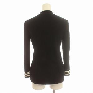 BORDERS at BALCONY BORDER BASIC TOP ニット 長袖 モックネック カットソー 36 S 黒 ブラック