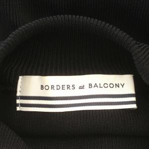 BORDERS at BALCONY BORDER BASIC TOP ニット 長袖 モックネック カットソー 36 S 黒 ブラック