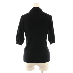 GRACE CONTINENTAL 19AW リブニット カットソー ボウタイ 五分袖 36 S 黒 ブラック