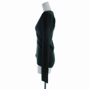 TORY BURCH カーディガン ニット リブ ロゴ金ボタン Vネック 長袖 ダークグリーン