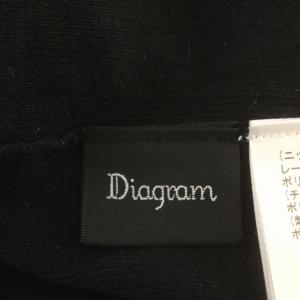 Diagram 21AW ニット 長袖 セーラーカラー ドット チュール リボン 36 S 黒 ブラック