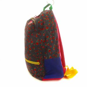 MUVEIL リュックサック デイバッグ いちご柄 ロゴ 紺 ネイビー 赤 レッド ピンク