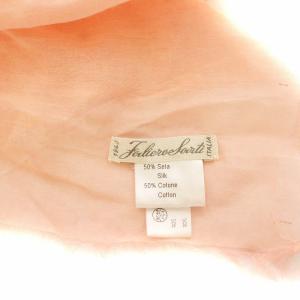 Faliero Sarti ストール ショール 大判 いちご柄 プリント フリンジ シルク コットン ピンク 赤 レッド