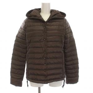 Sinope シノペ ダウンジャケット ナイロン フード付き アウター 42 L 茶 ブラウン /YM