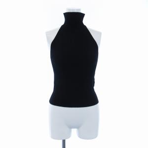 ANTEPRIMA リブニット セーターノースリーブ タートルネック F 黒 ブラック /EE