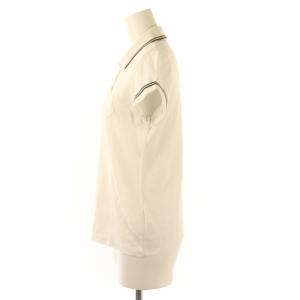 MONCLER ポロシャツ カットソー 鹿の子 半袖 ワッペン 刺繍 白 ホワイト