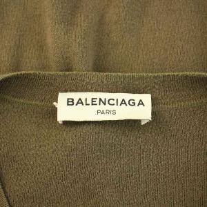 BALENCIAGA ニット セーター カットソー ヘンリーネック 五分袖 リブ編み カーキ /YT