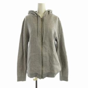 ジップアップパーカー ニット 長袖 M グレー