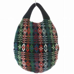 mina perhonen petal flame egg bag エッグバッグ ハンドバッグ 刺繍 総柄 ウール マルチカラー va9051