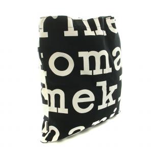 marimekko ヒュオパケルタノロゴ HUOPAKELTANO LOGO トートバッグ キャンバス ロゴプリント 黒 ブラック 白 ホワイト