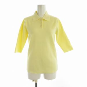 SLOBE IENA 22AW 半袖ニット ポロシャツ 五分袖 黄 イエロー /RO