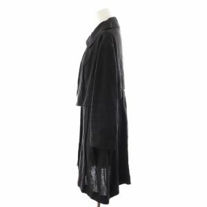 FENDI コート ロング丈 フレア Aライン リネン 麻 シルク 絹 42 L ダークブラウン