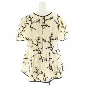 SEVEN TEN by MIHO KAWAHITO ツイード刺繍トップス 花柄 M ベージュ ブラック