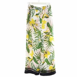 Diagram GRACE CONTINENTAL 21SS フラワーラインパンツ イージーパンツ 花柄 36 S マルチカラー ピンク 黄 イエロー 白 ホワイト 緑 グリーン