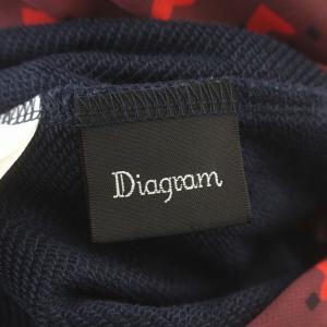 Diagram 19AW ワンピース フード付き ノースリーブ パーカー ロング ハート柄 36 S ネイビー 赤 /G