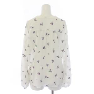 Diagram GRACE CONTINENTAL 18SS 小花刺繍ブラウス シャツ スキッパー シースルー シアー 花柄 総柄 長袖 36 S 白 ホワイト