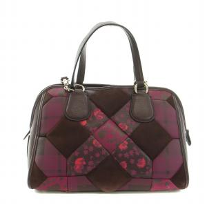COACH ハンドバッグ ショルダーバッグ 2way 花柄 パッチワーク レザー ロゴチャーム 紫 パープル 36557